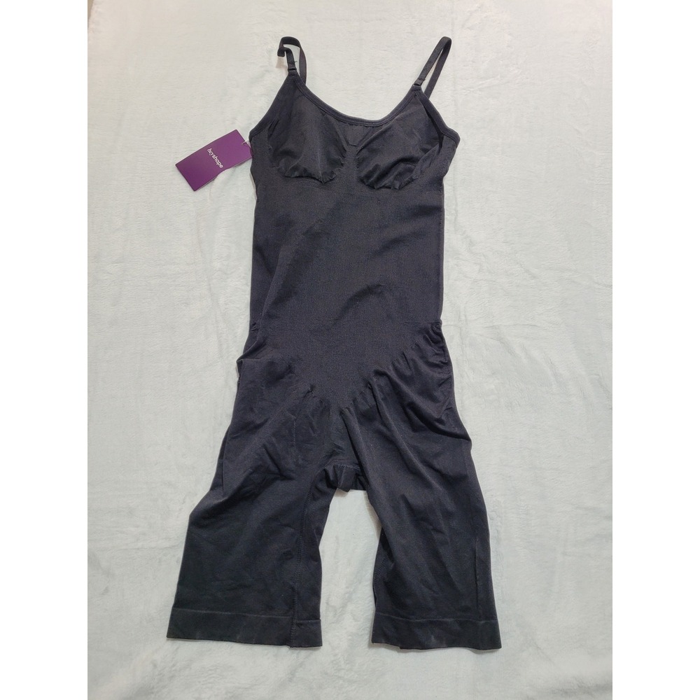 NWT Heyshape Full Body Shaper Bodysuit Women Medium Black Seamless Mid-Thigh